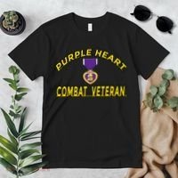 Purple Heart Combat Veteran Premium T-Shirt thumb 2