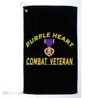 Purple Heart Combat Veteran Golf Towel thumb 0