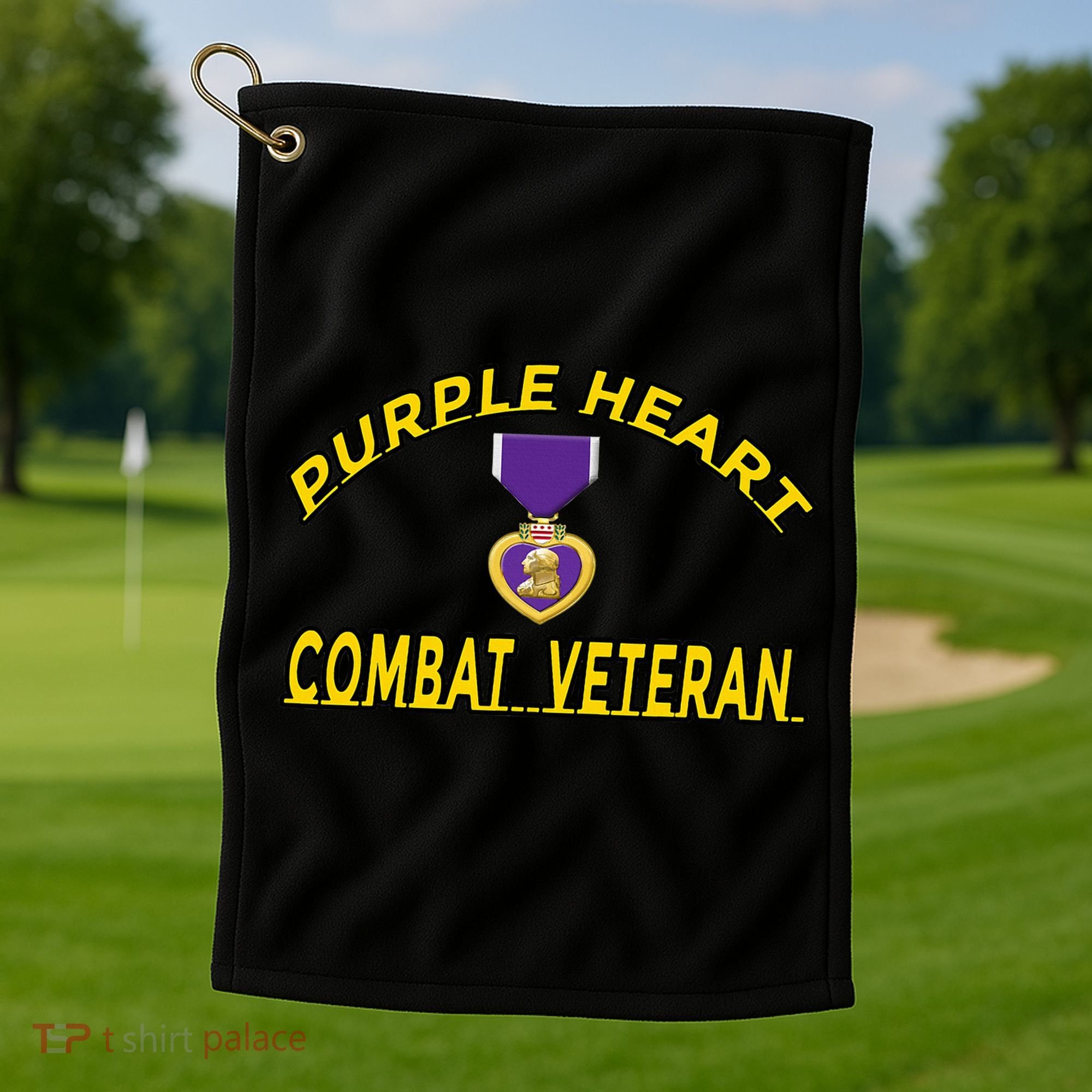 Purple Heart Combat Veteran Golf Towel