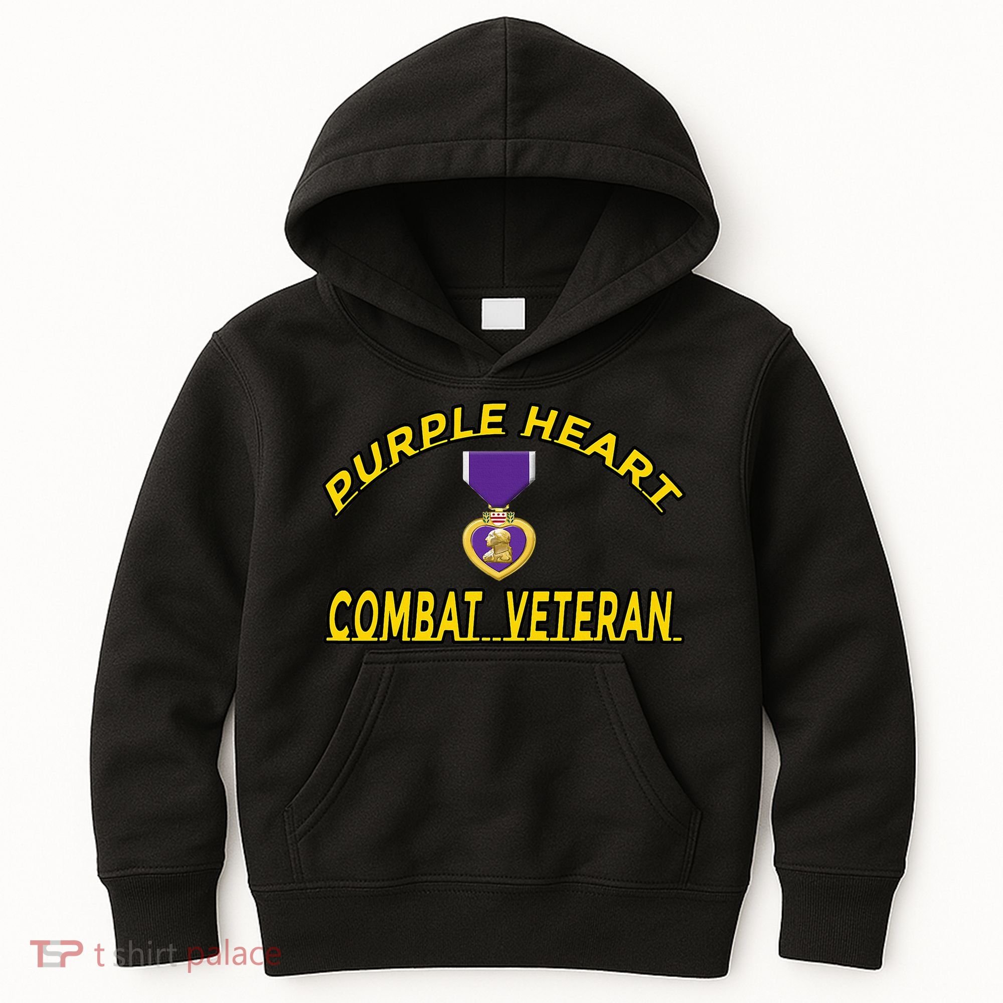 Purple Heart Combat Veteran Kids Hoodie