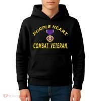 Purple Heart Combat Veteran Kids Hoodie thumb 4