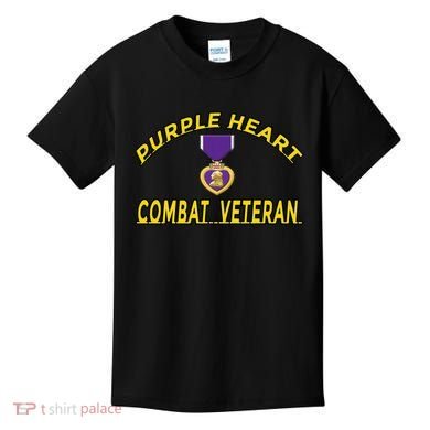 Purple Heart Combat Veteran Kids T-Shirt