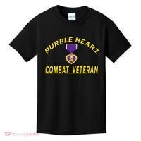Purple Heart Combat Veteran Kids T-Shirt thumb 0