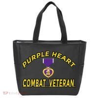 Purple Heart Combat Veteran Tote Bag thumb 0