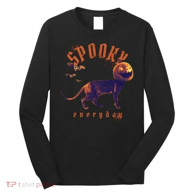 Pumpkin Head Cat Long Sleeve Shirt