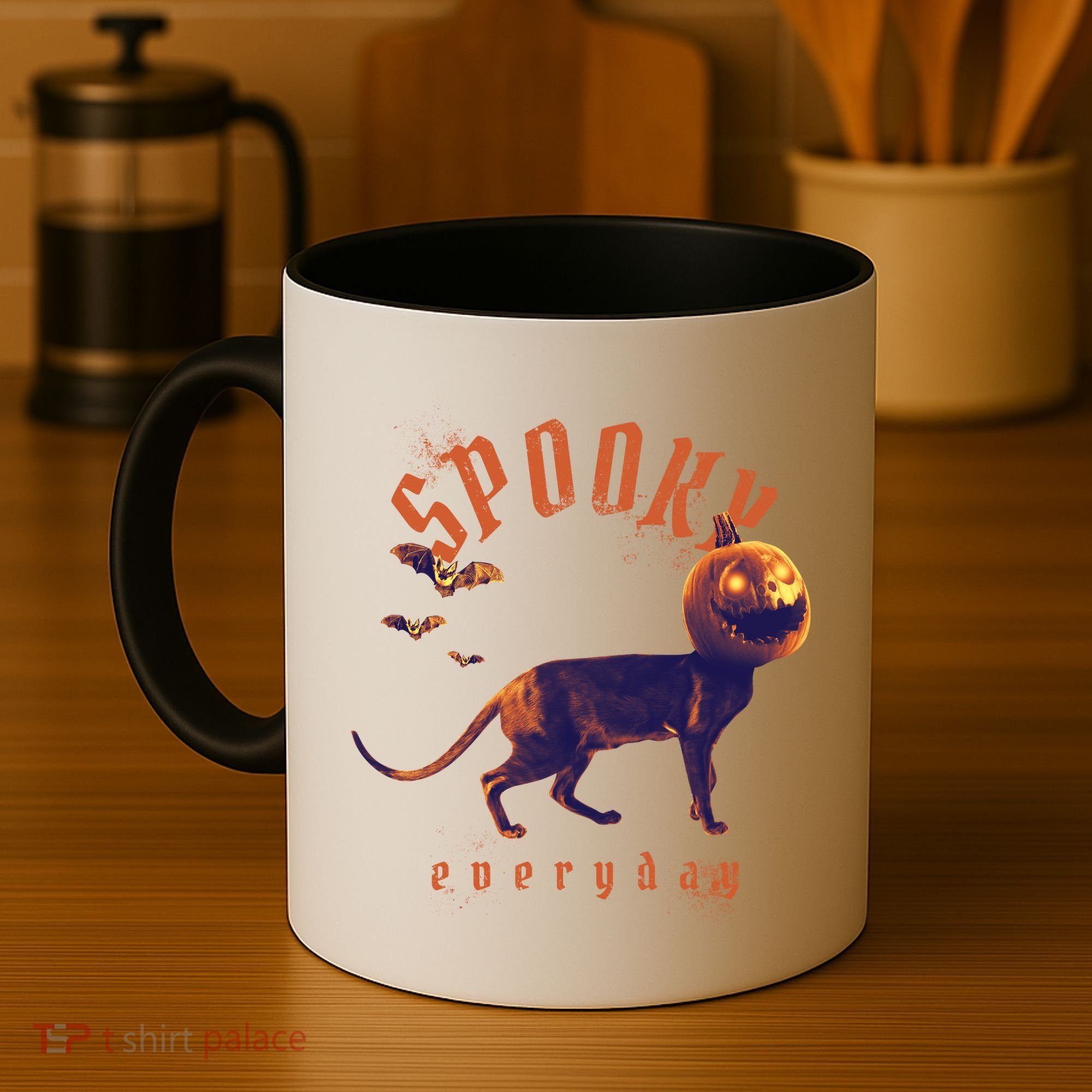 Pumpkin Head Cat Coffee Mug