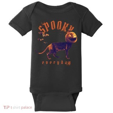 Pumpkin Head Cat Baby Bodysuit