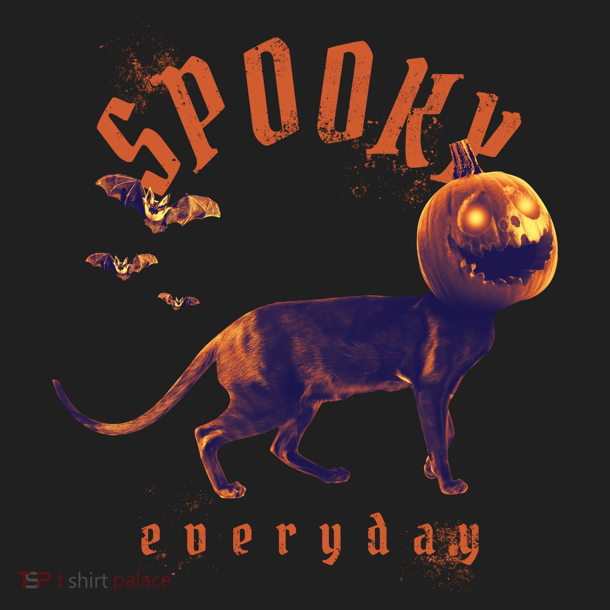 Pumpkin Head Cat Golf Towel