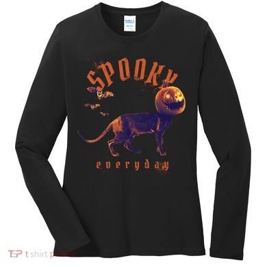 Pumpkin Head Cat Women's Long Sleeve Shirt