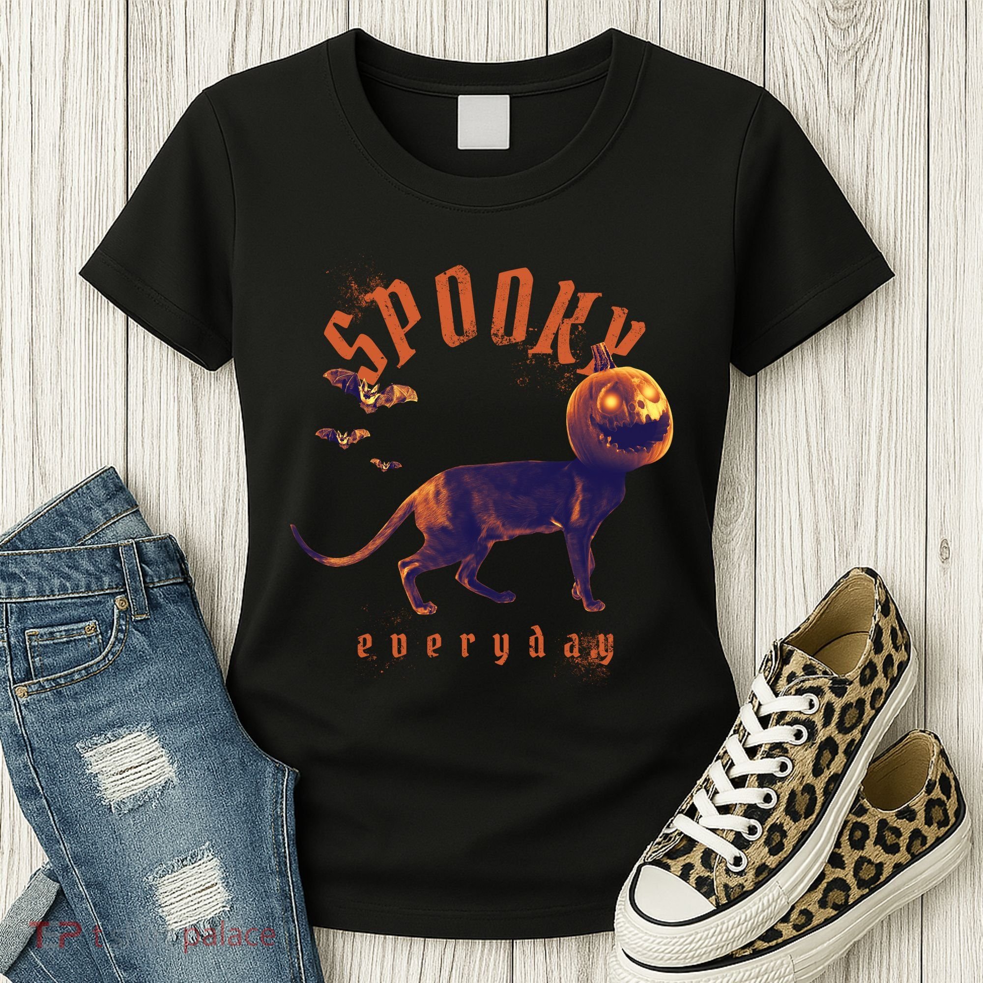Pumpkin Head Cat Women's T-Shirt