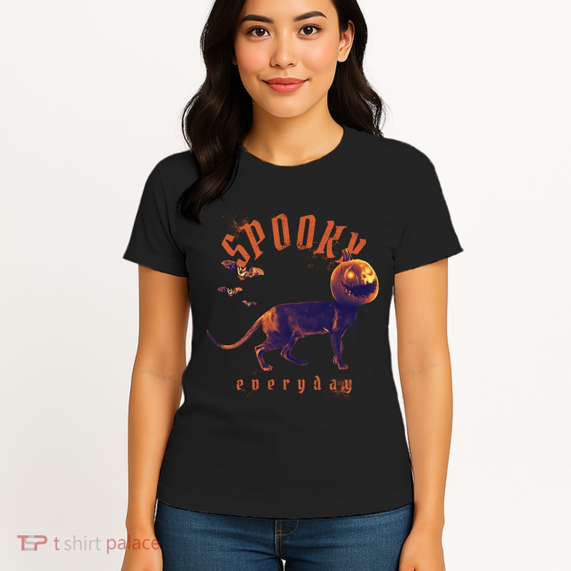 Pumpkin Head Cat Women's T-Shirt