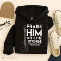 Praise Him Christian Worship Bass Guitar Player Hoodie thumb 4