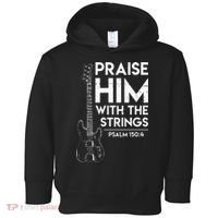 Praise Him Christian Worship Bass Guitar Player Toddler Hoodie thumb 0