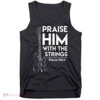 Praise Him Christian Worship Bass Guitar Player Tank Top thumb 0
