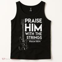 Praise Him Christian Worship Bass Guitar Player Tank Top thumb 2