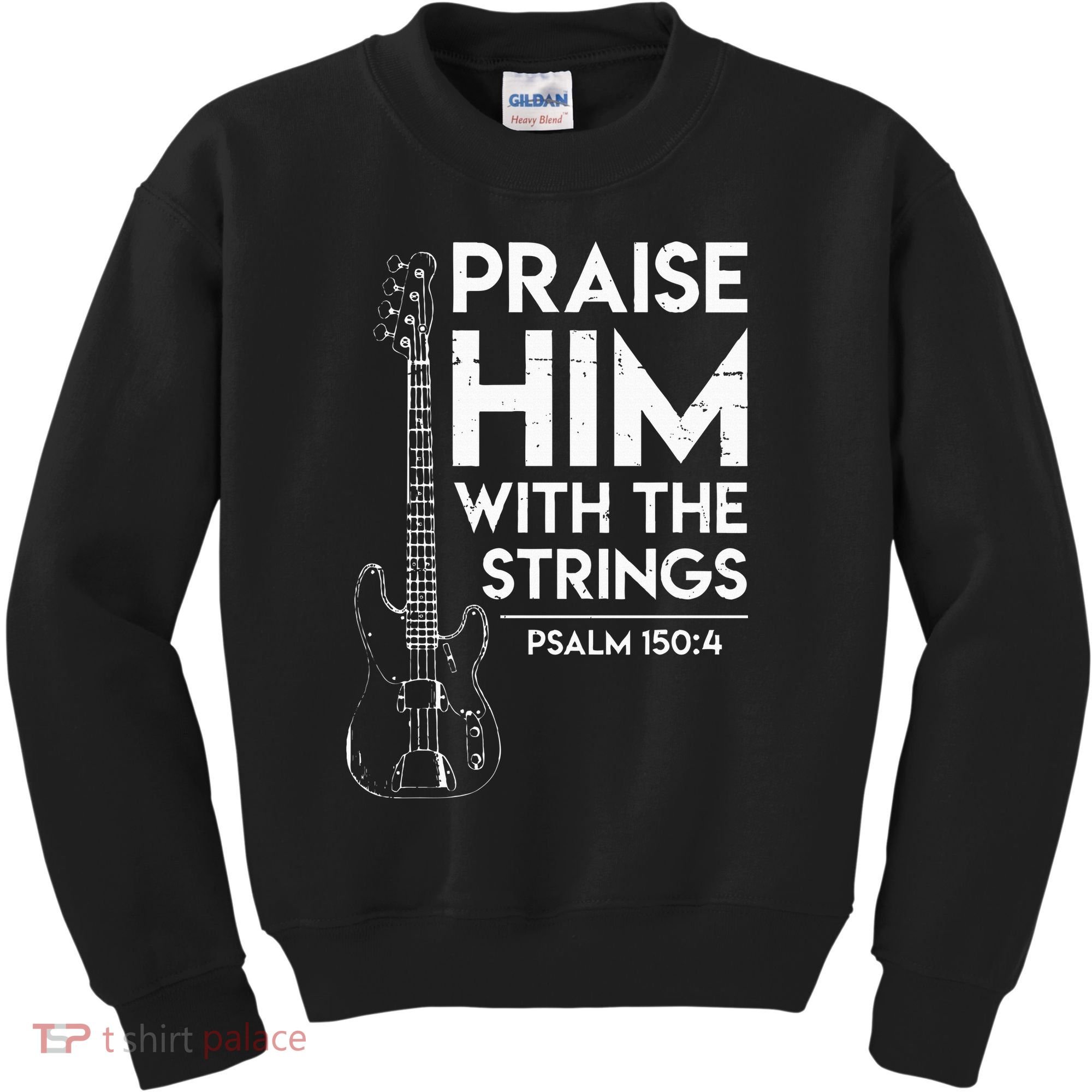 Praise Him Christian Worship Bass Guitar Player Kids Sweatshirt