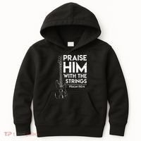 Praise Him Christian Worship Bass Guitar Player Kids Hoodie thumb 0