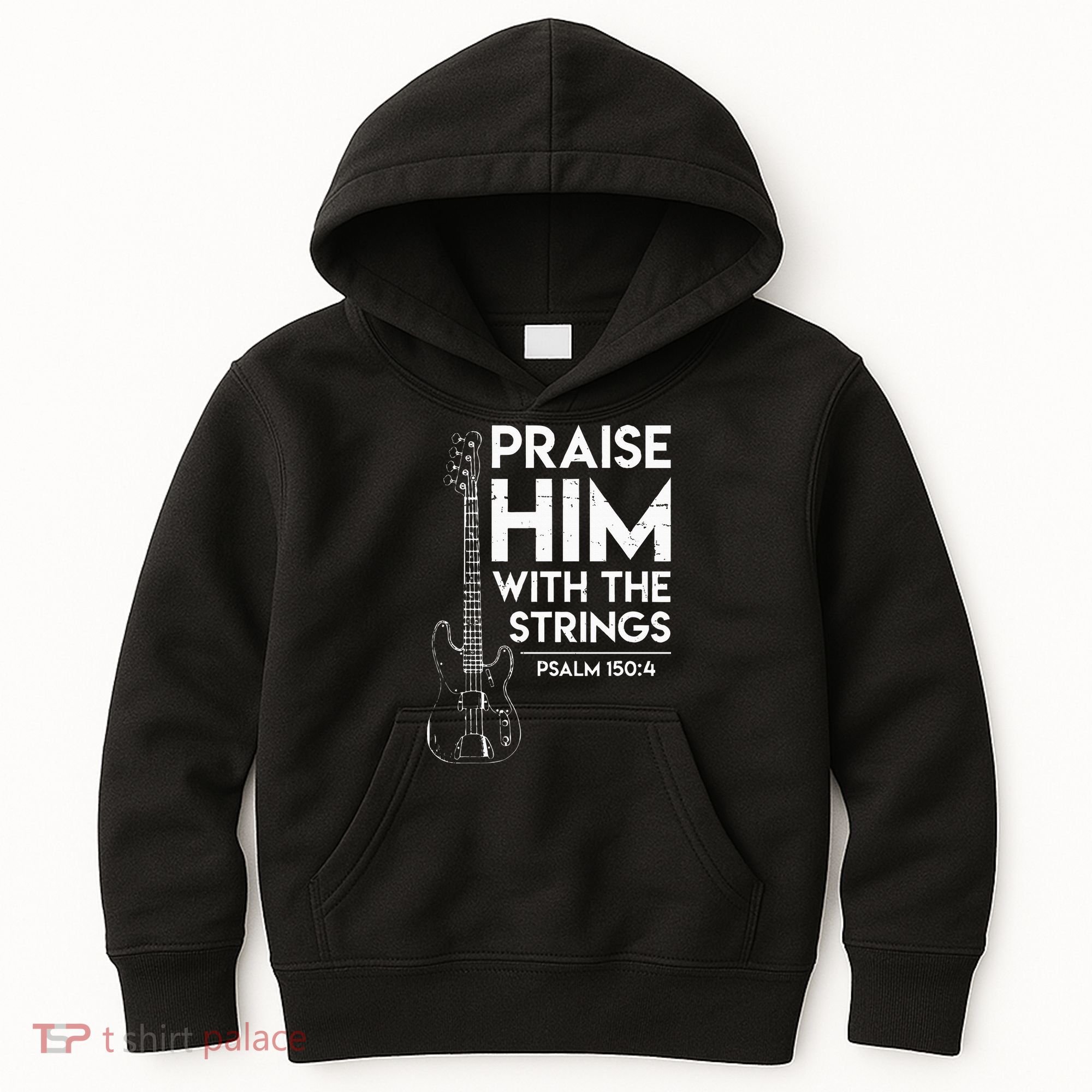 Praise Him Christian Worship Bass Guitar Player Kids Hoodie