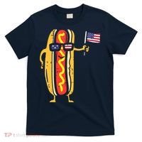 Patriotic Hot Dog American Flag USA Funny 4th Of July Fourth T-Shirt thumb 0