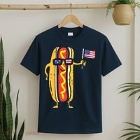 Patriotic Hot Dog American Flag USA Funny 4th Of July Fourth T-Shirt thumb 2