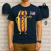 Patriotic Hot Dog American Flag USA Funny 4th Of July Fourth T-Shirt thumb 6