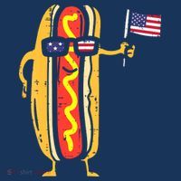 Patriotic Hot Dog American Flag USA Funny 4th Of July Fourth T-Shirt thumb 7