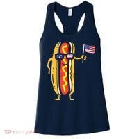 Patriotic Hot Dog American Flag USA Funny 4th Of July Fourth Women's Tank Top thumb 0
