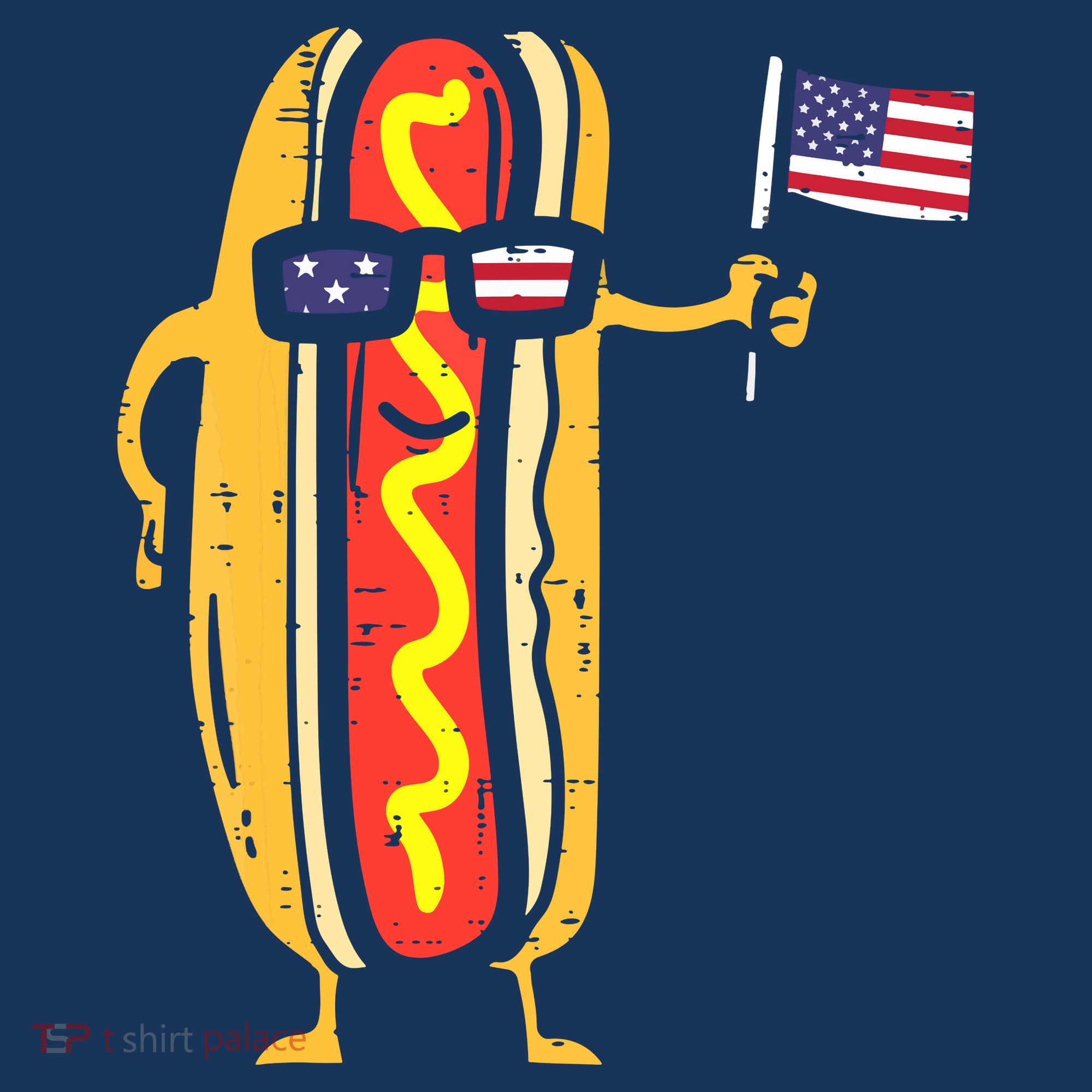 Patriotic Hot Dog American Flag USA Funny 4th Of July Fourth Women's Tank Top