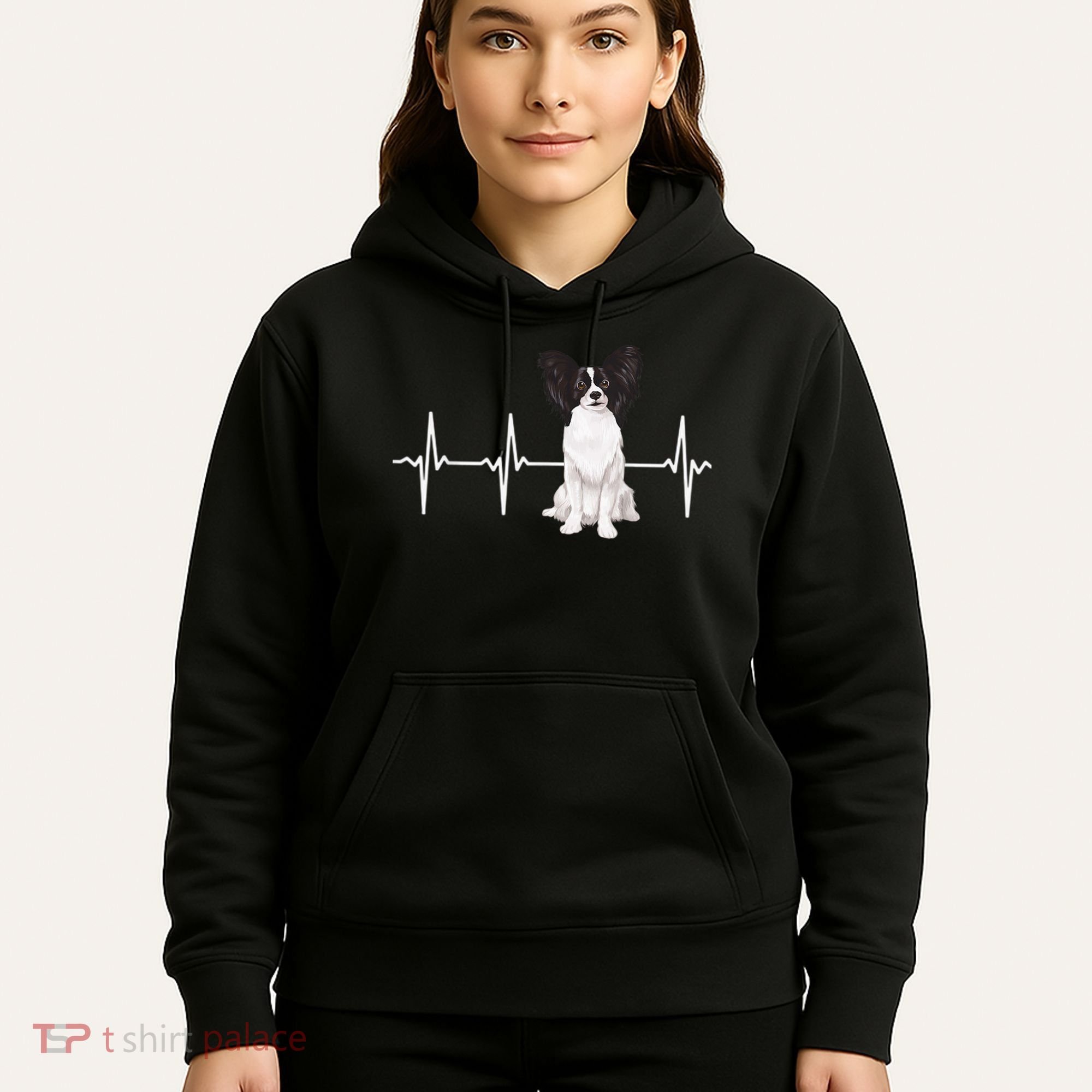 Papillon Heartbeat Dog Lover Hoodie