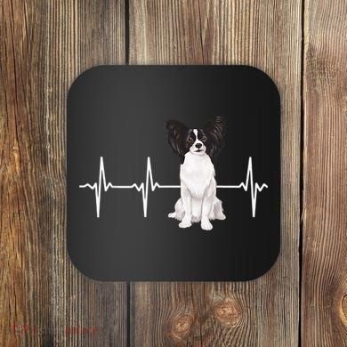 Papillon Heartbeat Dog Lover Coaster