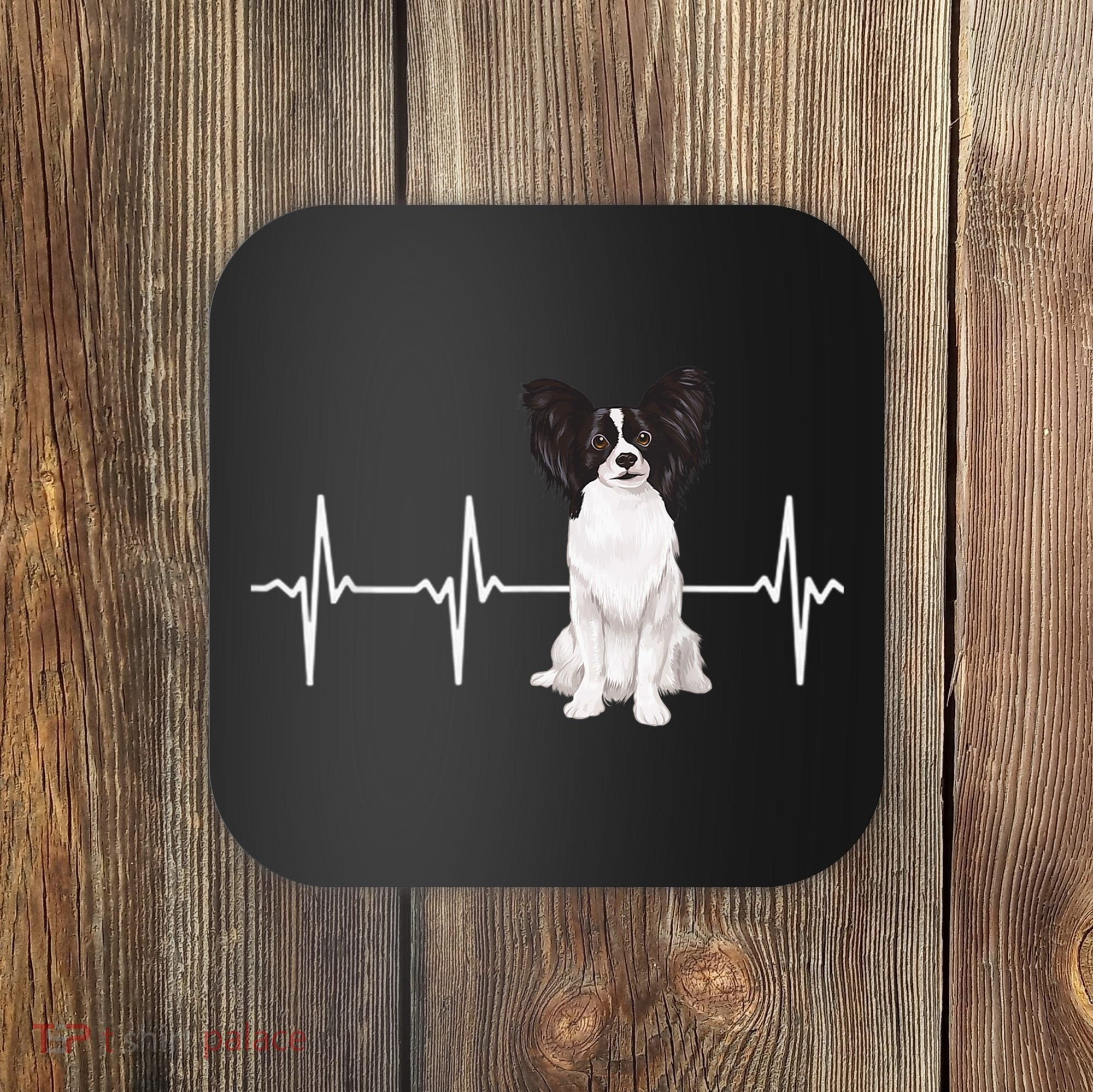 Papillon Heartbeat Dog Lover Coaster
