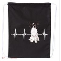 Papillon Heartbeat Dog Lover Drawstring Bag thumb 0