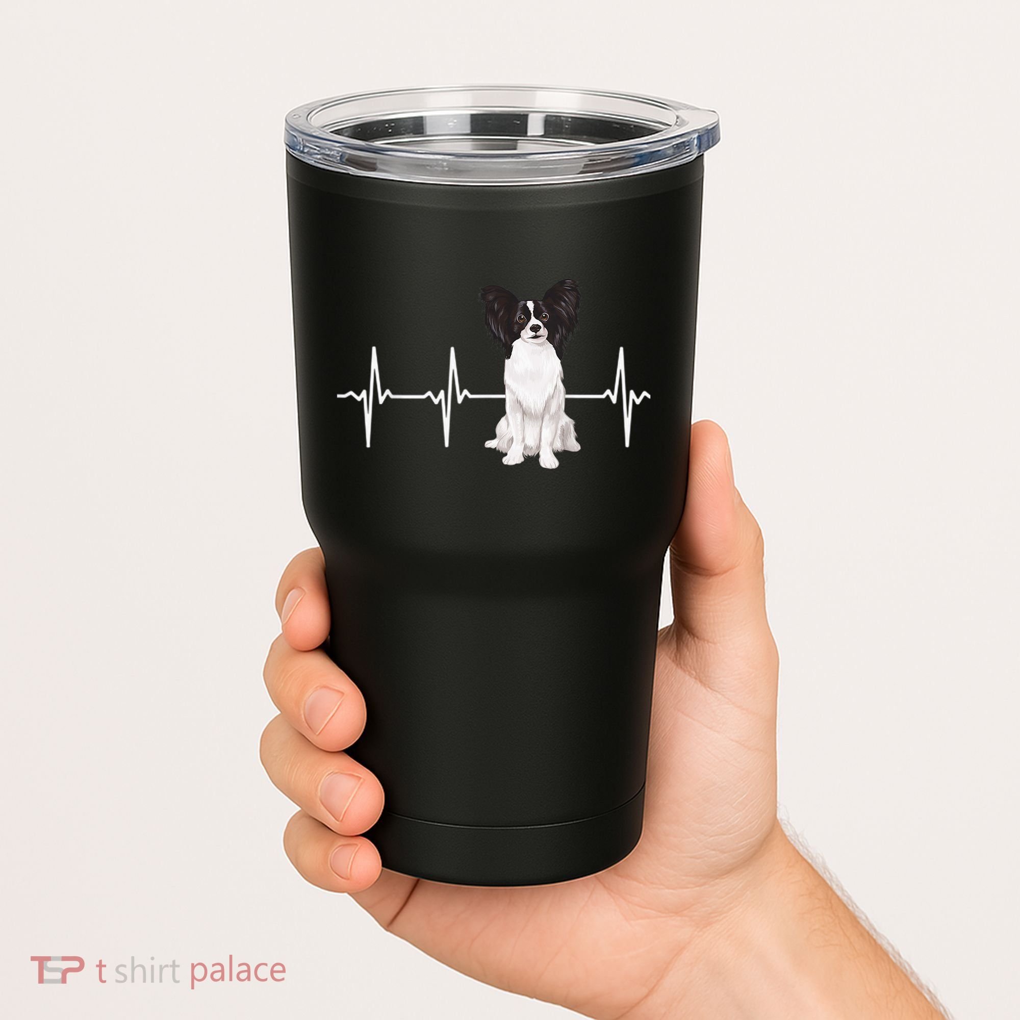 Papillon Heartbeat Dog Lover Tumbler