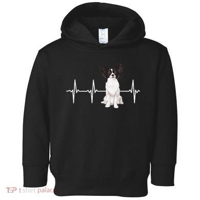 Papillon Heartbeat Dog Lover Toddler Hoodie