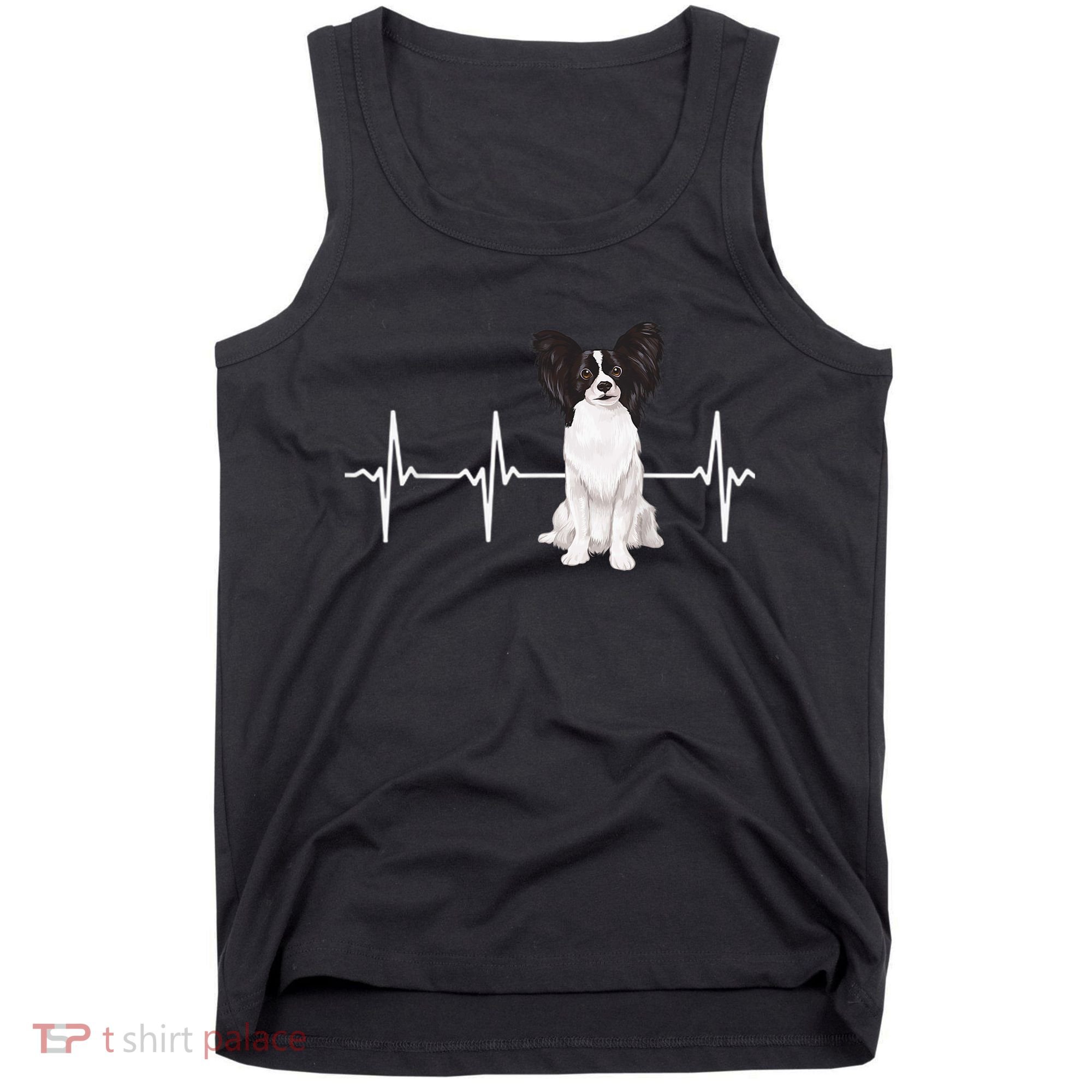 Papillon Heartbeat Dog Lover Tank Top