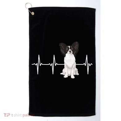 Papillon Heartbeat Dog Lover Golf Towel