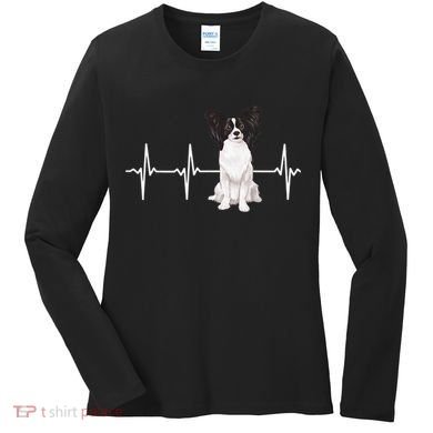 Papillon Heartbeat Dog Lover Women's Long Sleeve Shirt