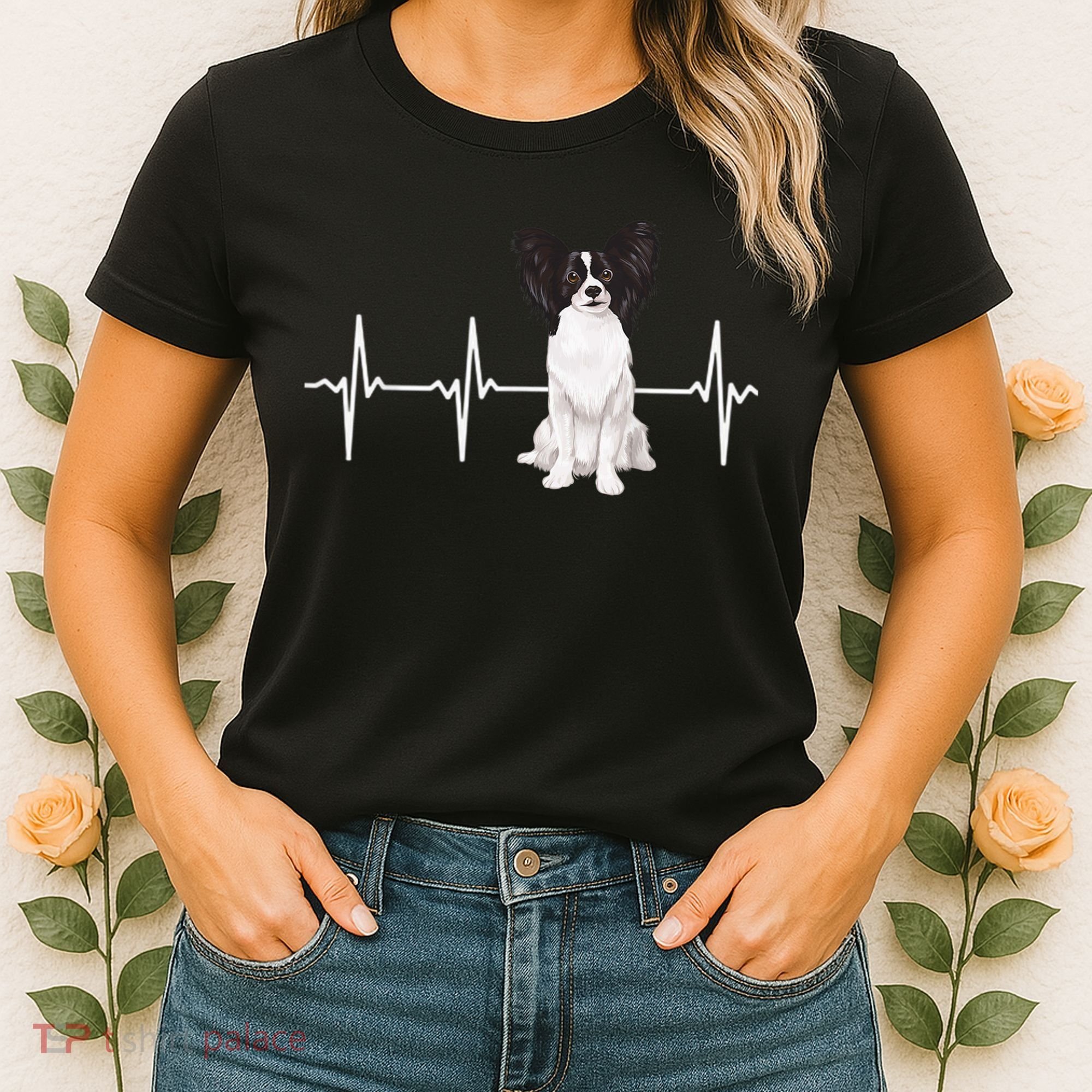 Papillon Heartbeat Dog Lover Women's T-Shirt