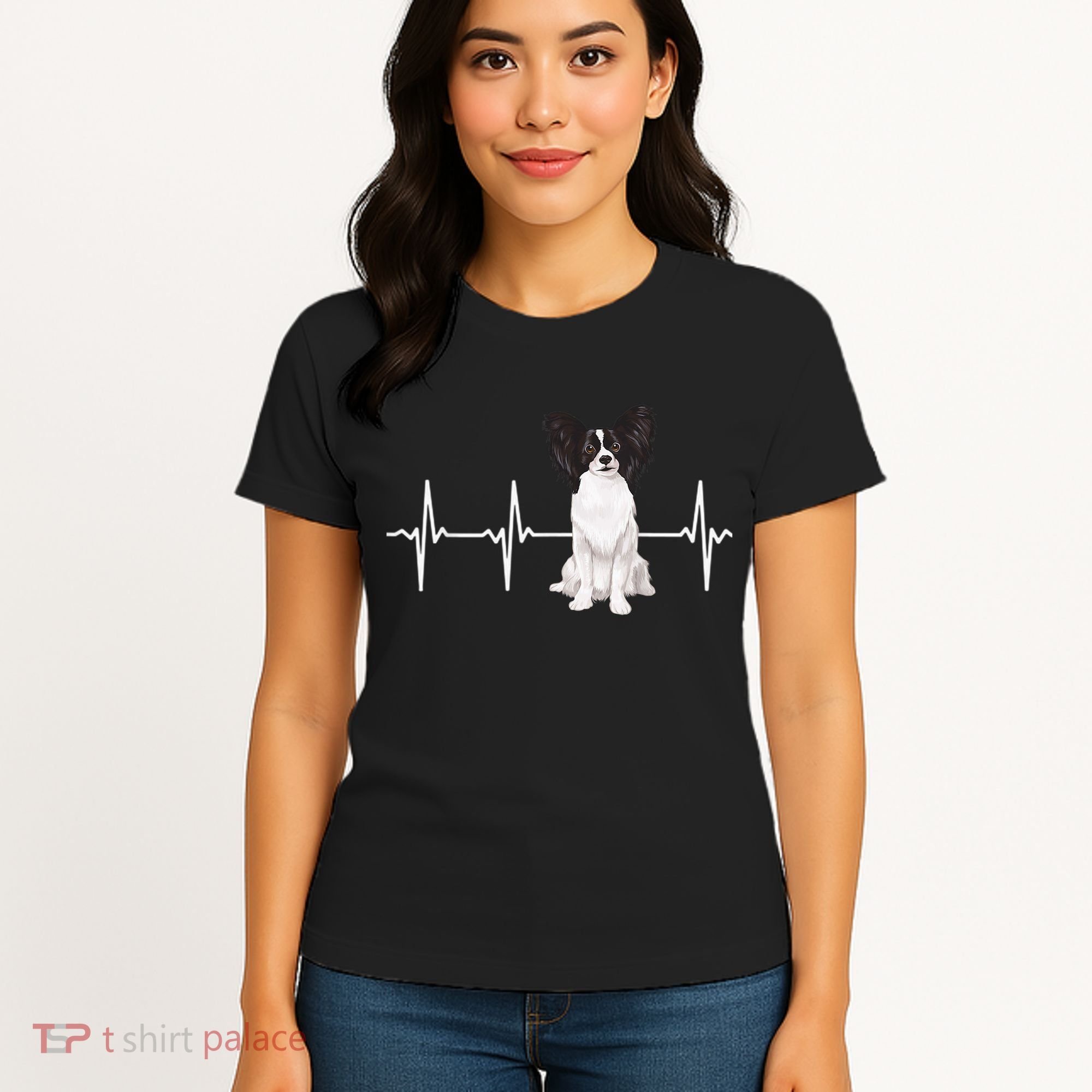 Papillon Heartbeat Dog Lover Women's T-Shirt