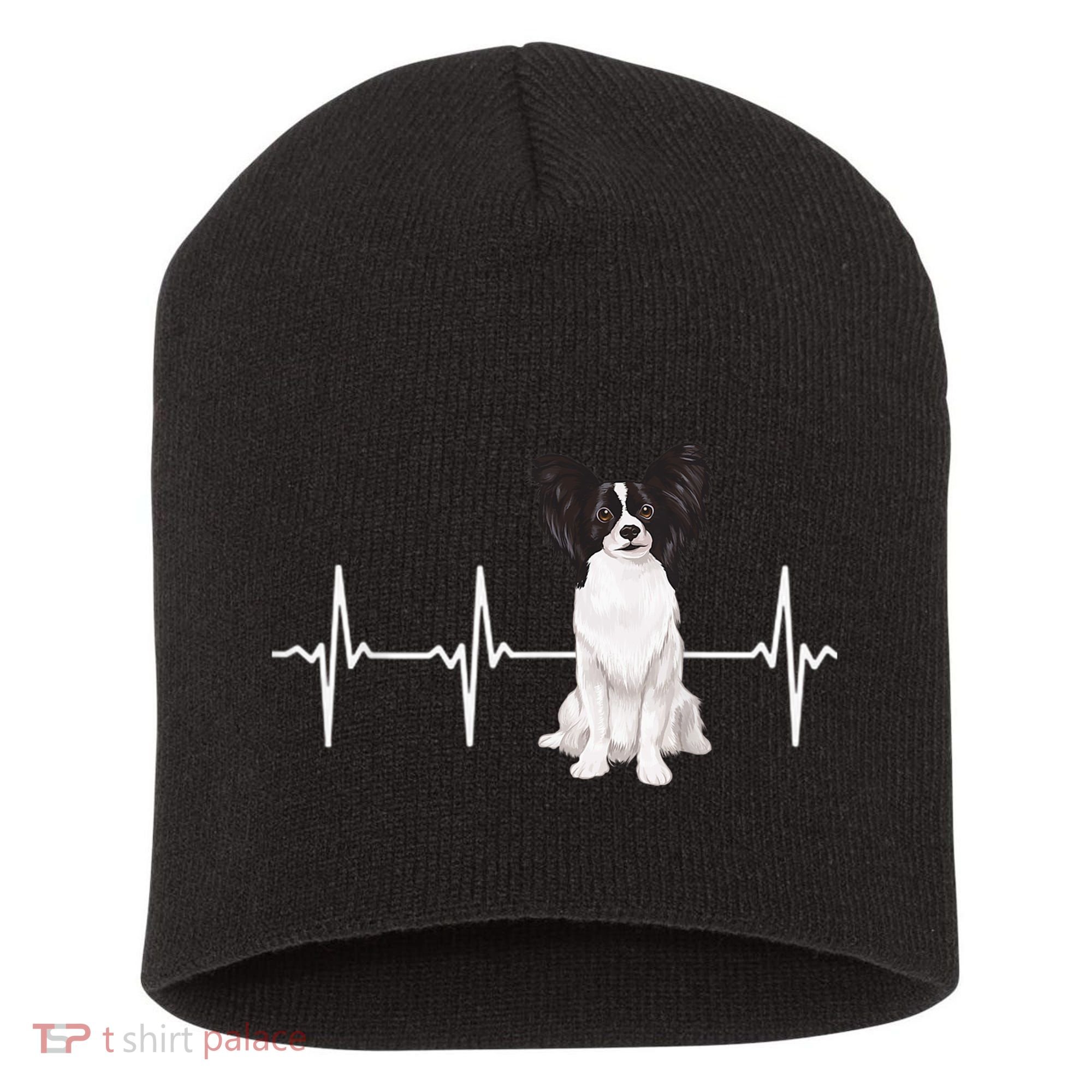 Papillon Heartbeat Dog Lover Short Acrylic Beanie
