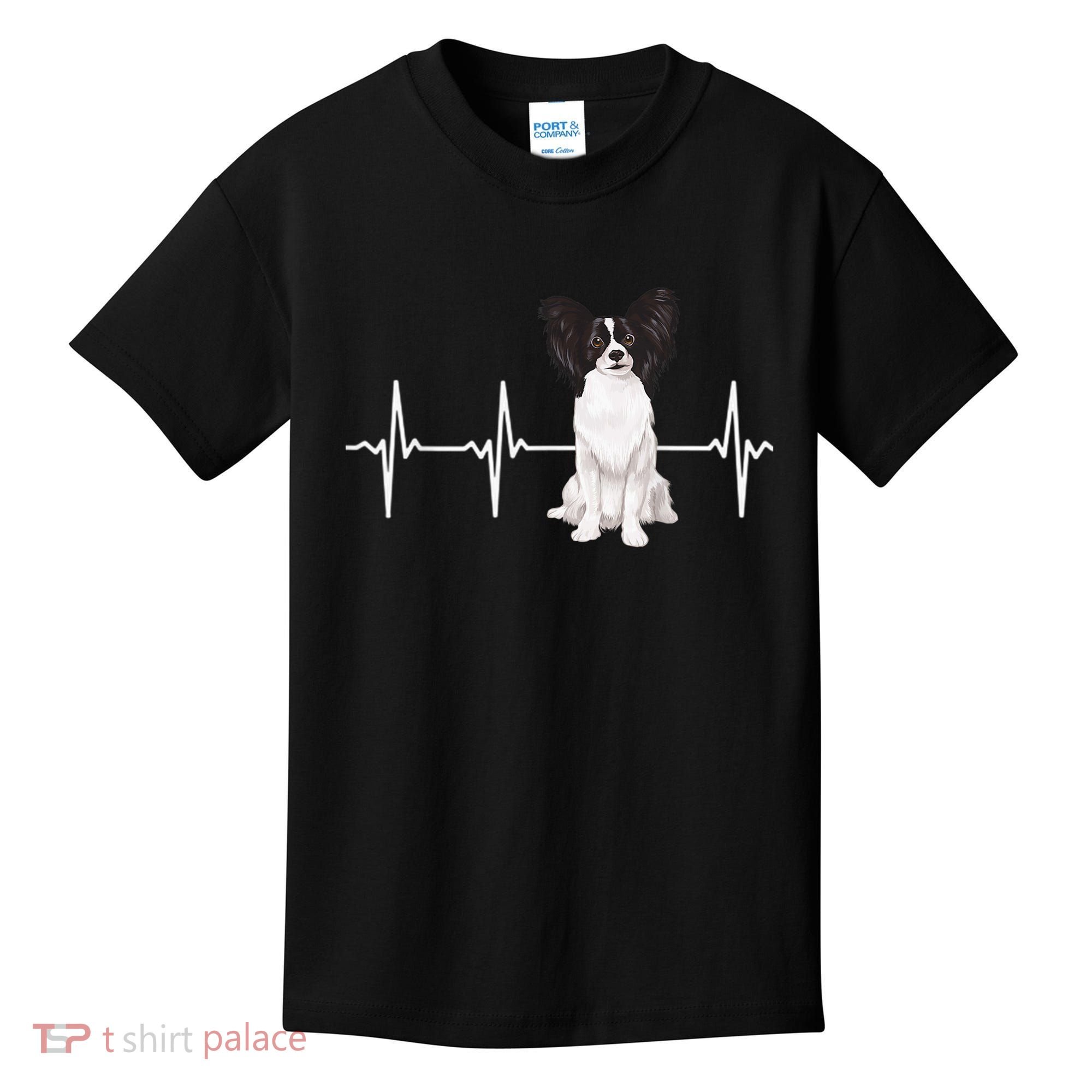 Papillon Heartbeat Dog Lover Kids T-Shirt