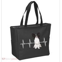 Papillon Heartbeat Dog Lover Tote Bag thumb 2