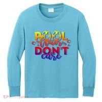 Pool Hair Dont Care Funny Pool Party Gift Kids Long Sleeve Shirt thumb 0