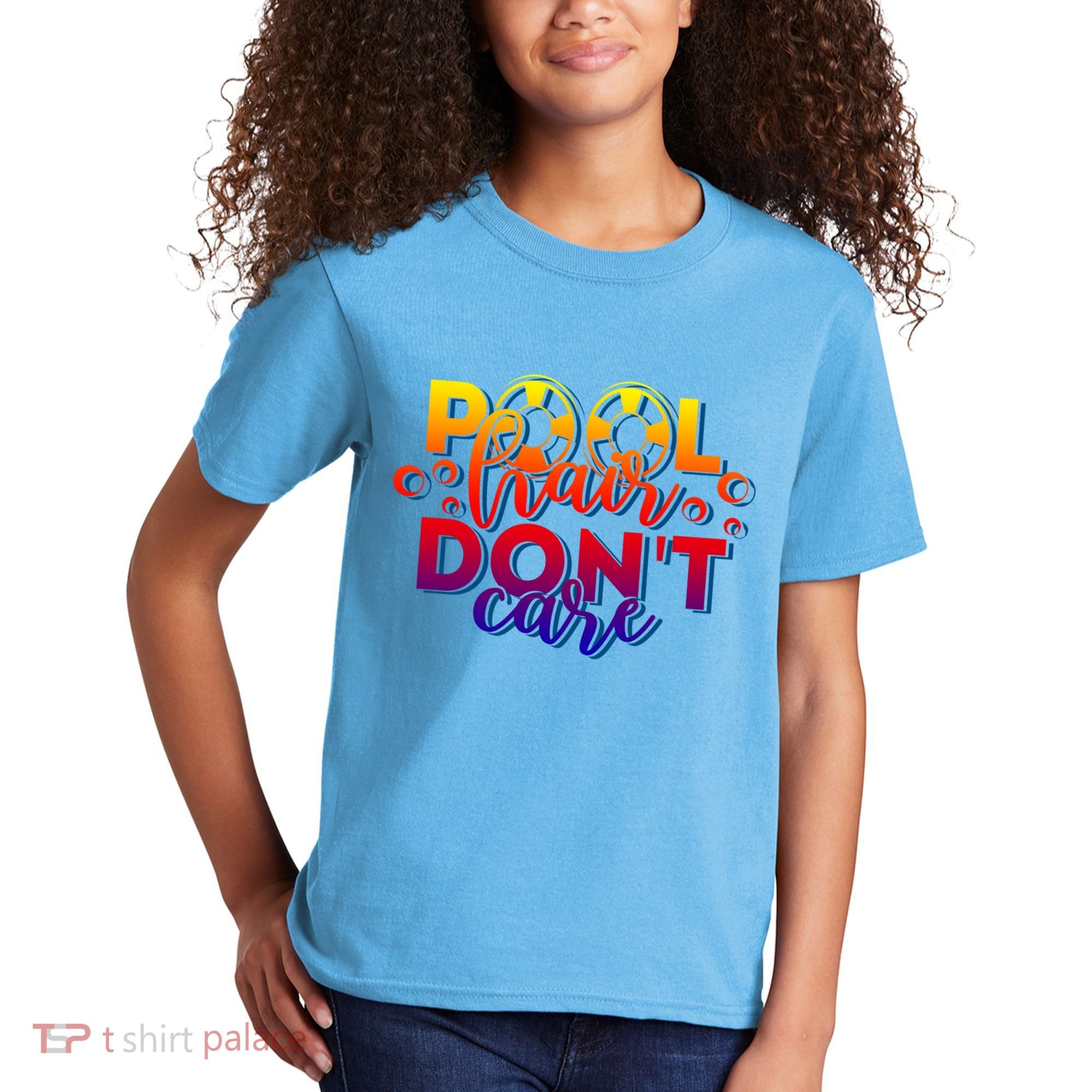 Pool Hair Dont Care Funny Pool Party Gift Kids T-Shirt