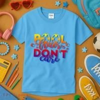 Pool Hair Dont Care Funny Pool Party Gift Kids T-Shirt thumb 3
