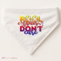 Pool Hair Dont Care Funny Pool Party Gift USA-Made Doggie Bandana thumb 0