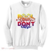 Pool Hair Dont Care Funny Pool Party Gift Sweatshirt thumb 0