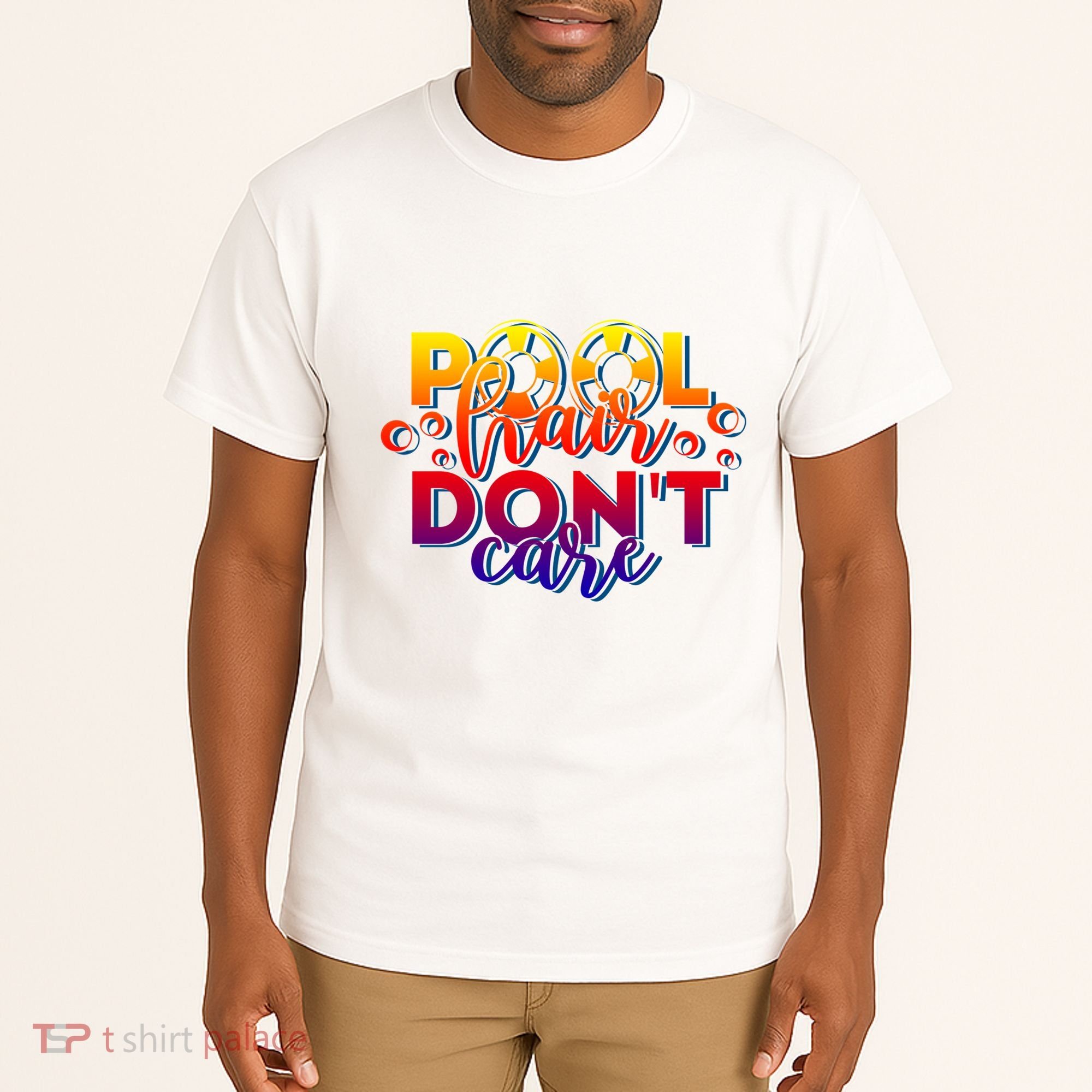 Pool Hair Dont Care Funny Pool Party Gift Tall T-Shirt