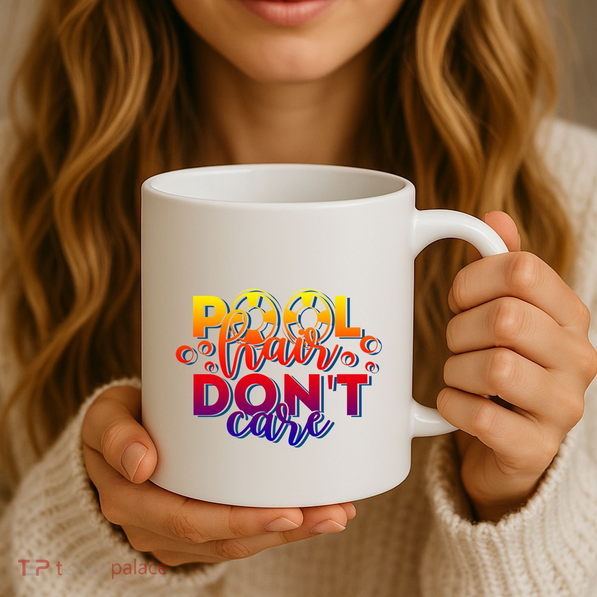 Pool Hair Dont Care Funny Pool Party Gift Coffee Mug