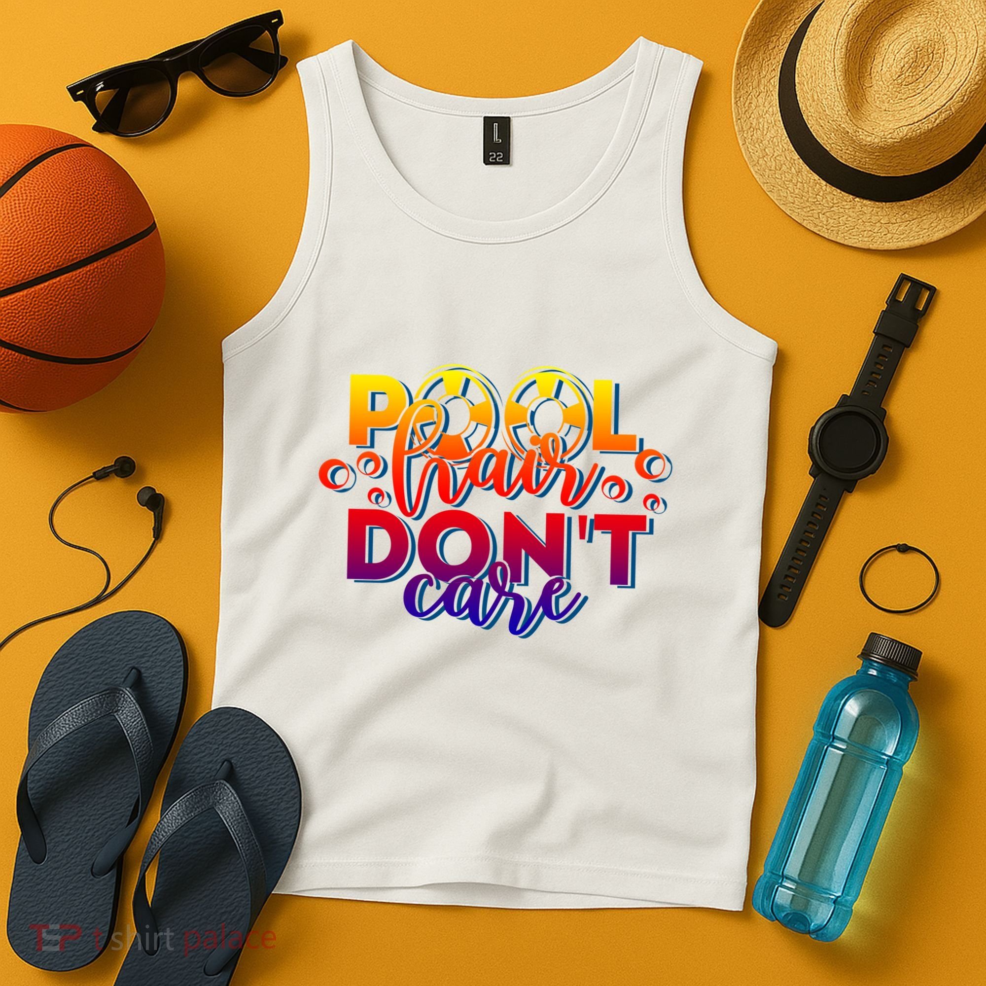 Pool Hair Dont Care Funny Pool Party Gift Tank Top